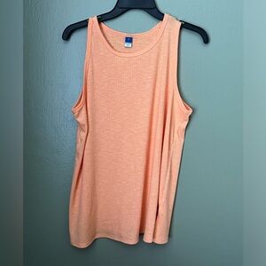 Old Navy Women's Size Large Orange Luxe Ribbed Sleeveless Tank Top